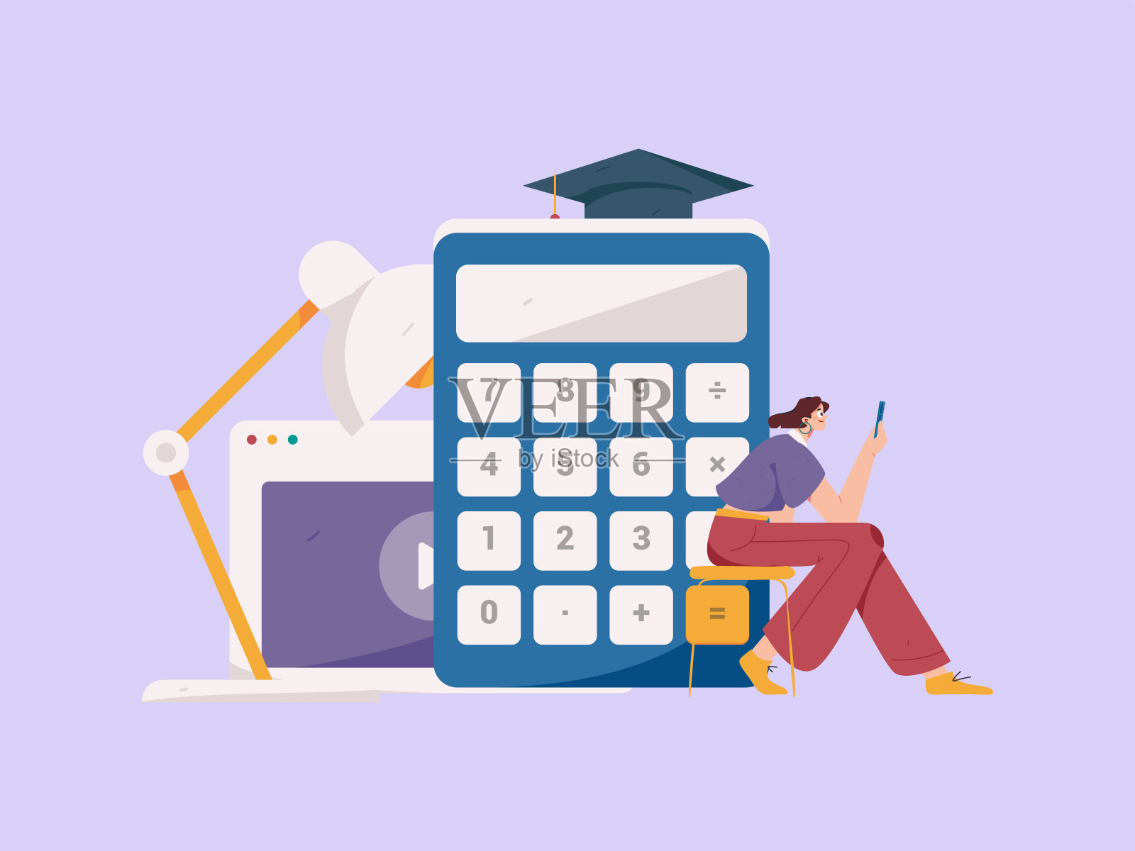 教育和学习的人平面矢量概念手绘插图插画图片素材