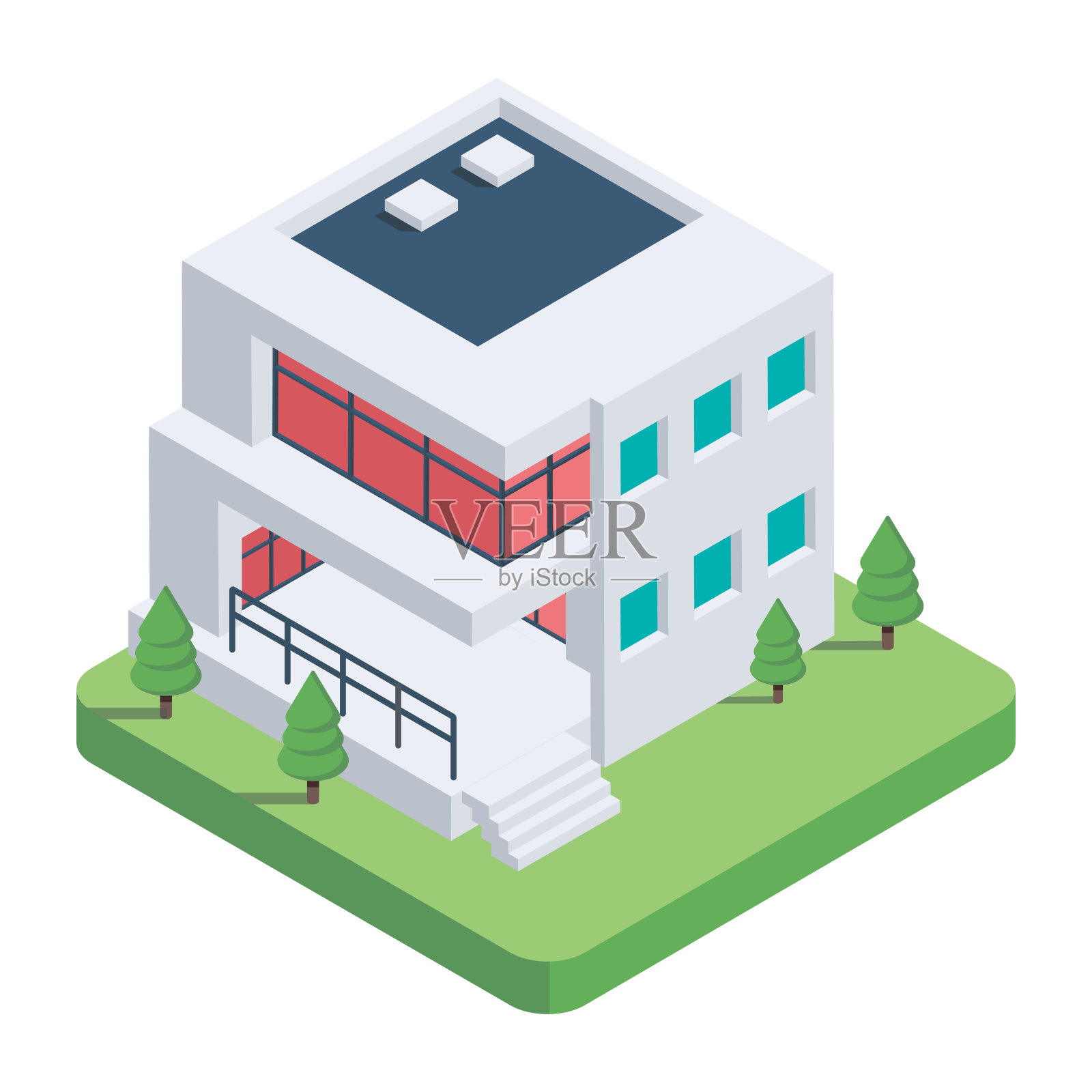 现代建筑标志插画图片素材