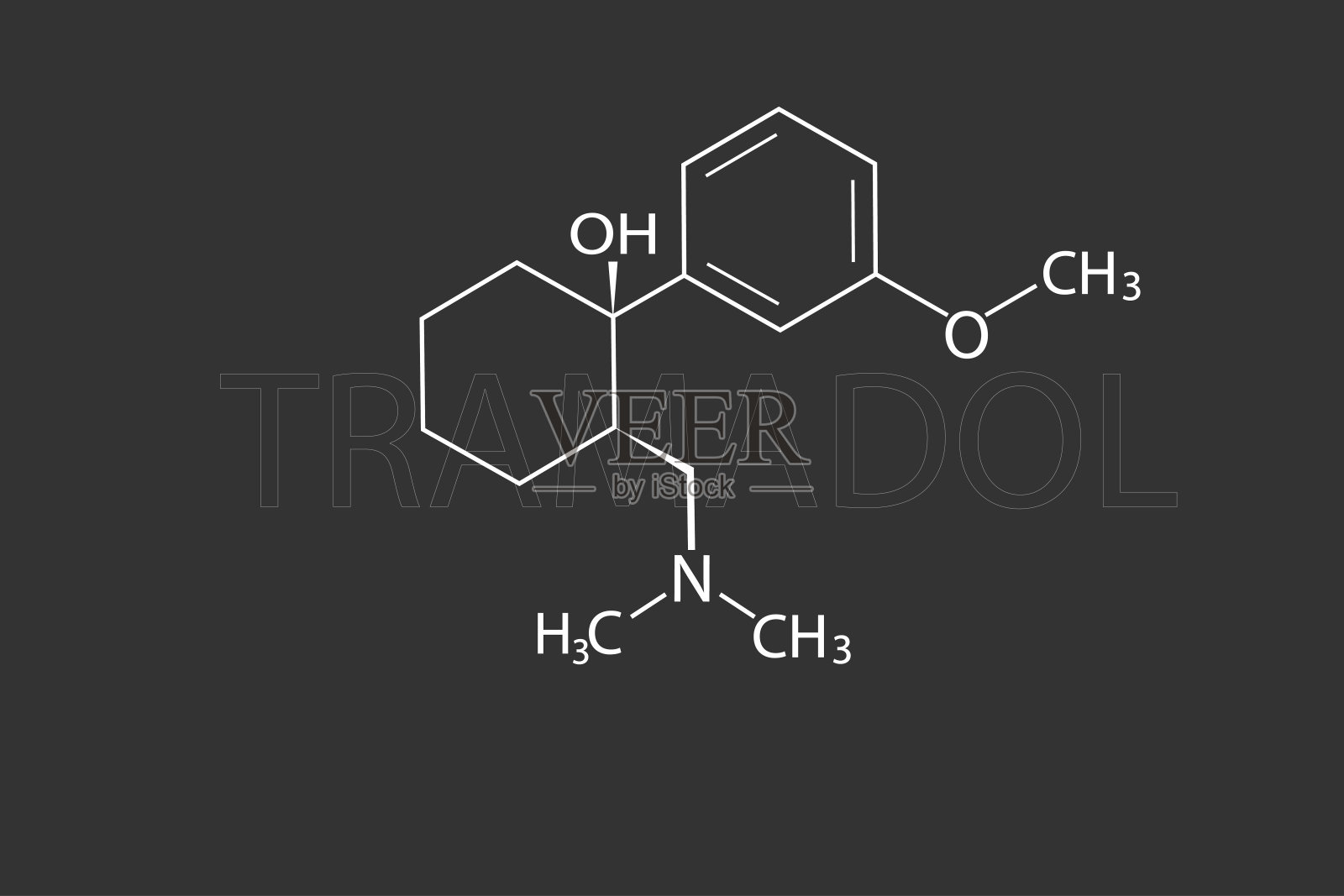 曲马多分子骨架化学式插画图片素材