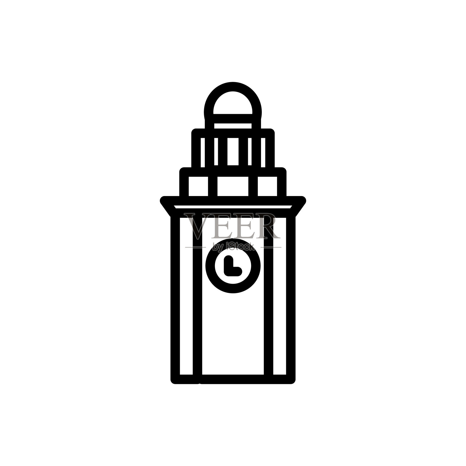 钟塔图标在矢量。类型插画图片素材
