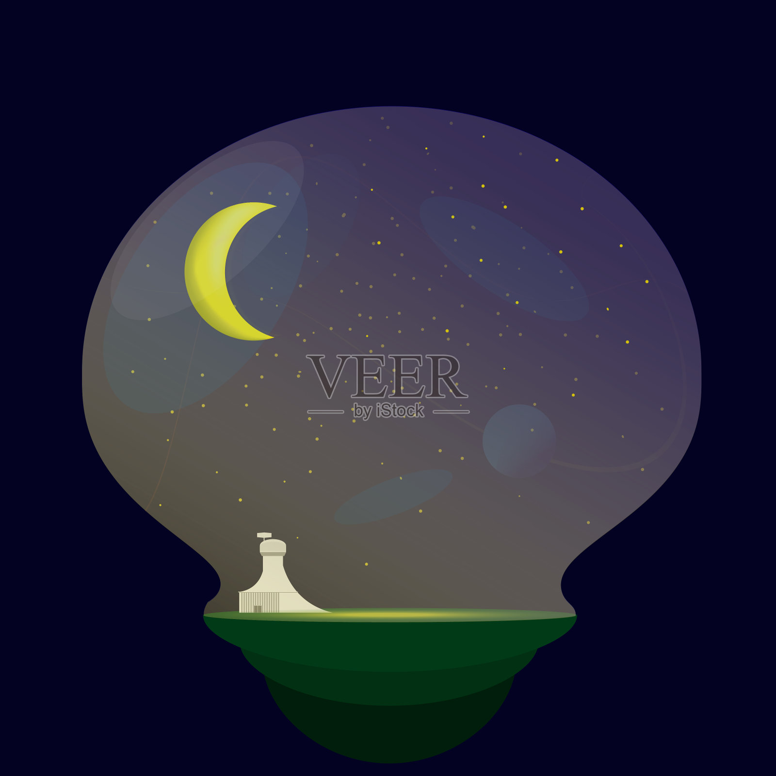 星星和月亮与科学实验室。插画图片素材