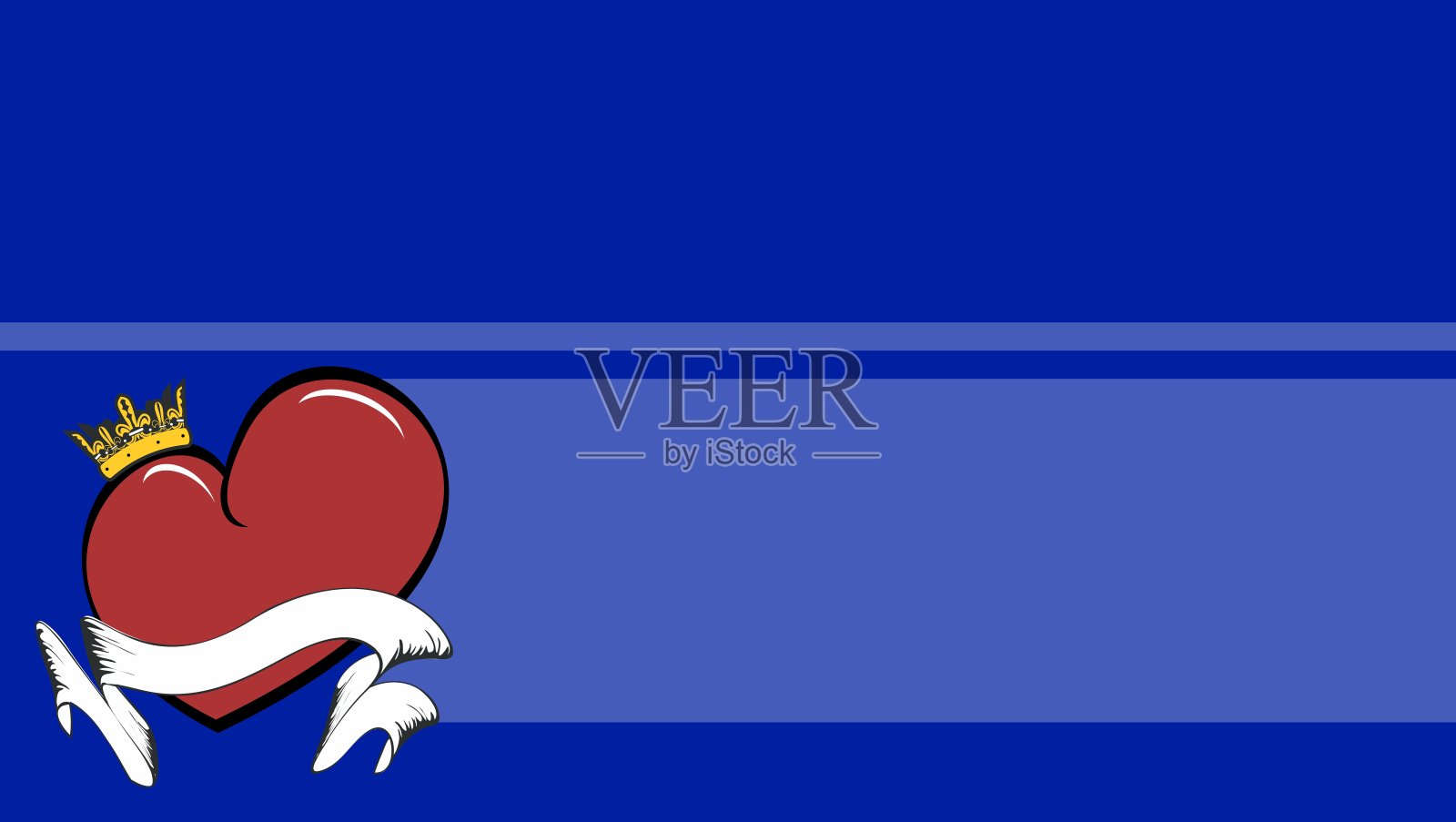 有翅膀的红心纹身贴纸，背景2插画图片素材