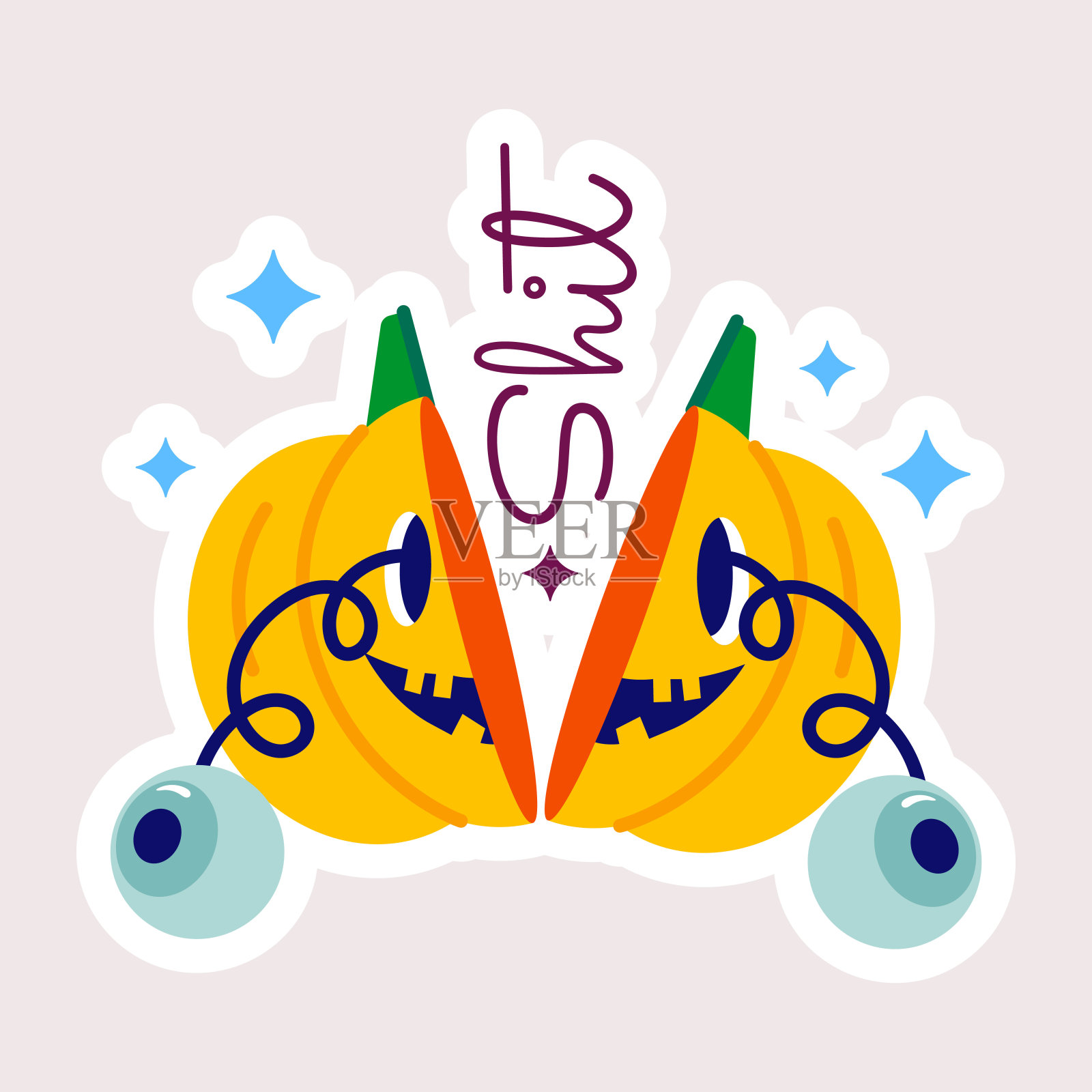 万圣节的南瓜插画图片素材