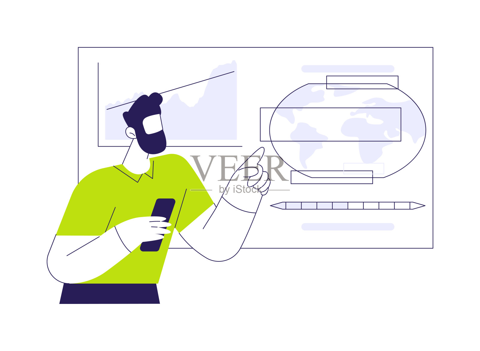 参加气候变化会议抽象概念矢量插图。插画图片素材