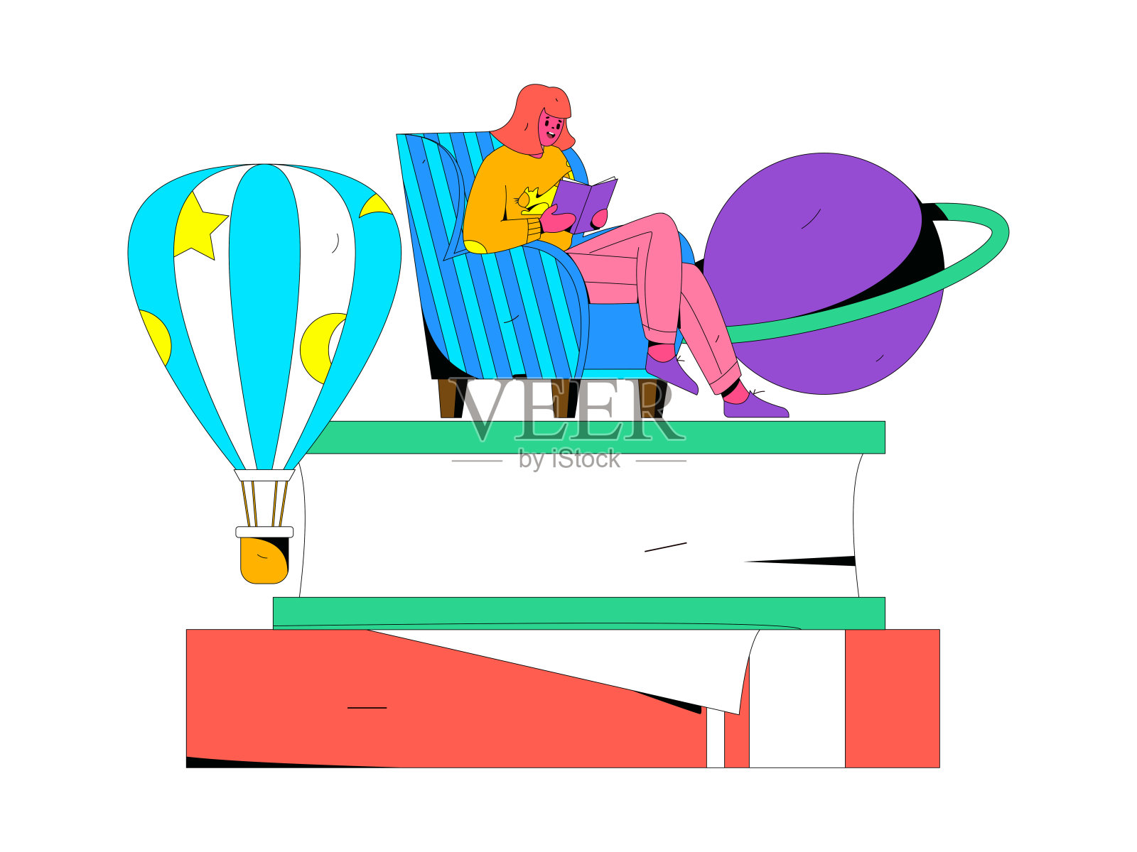 教育和学习的人平面矢量概念手绘插图插画图片素材