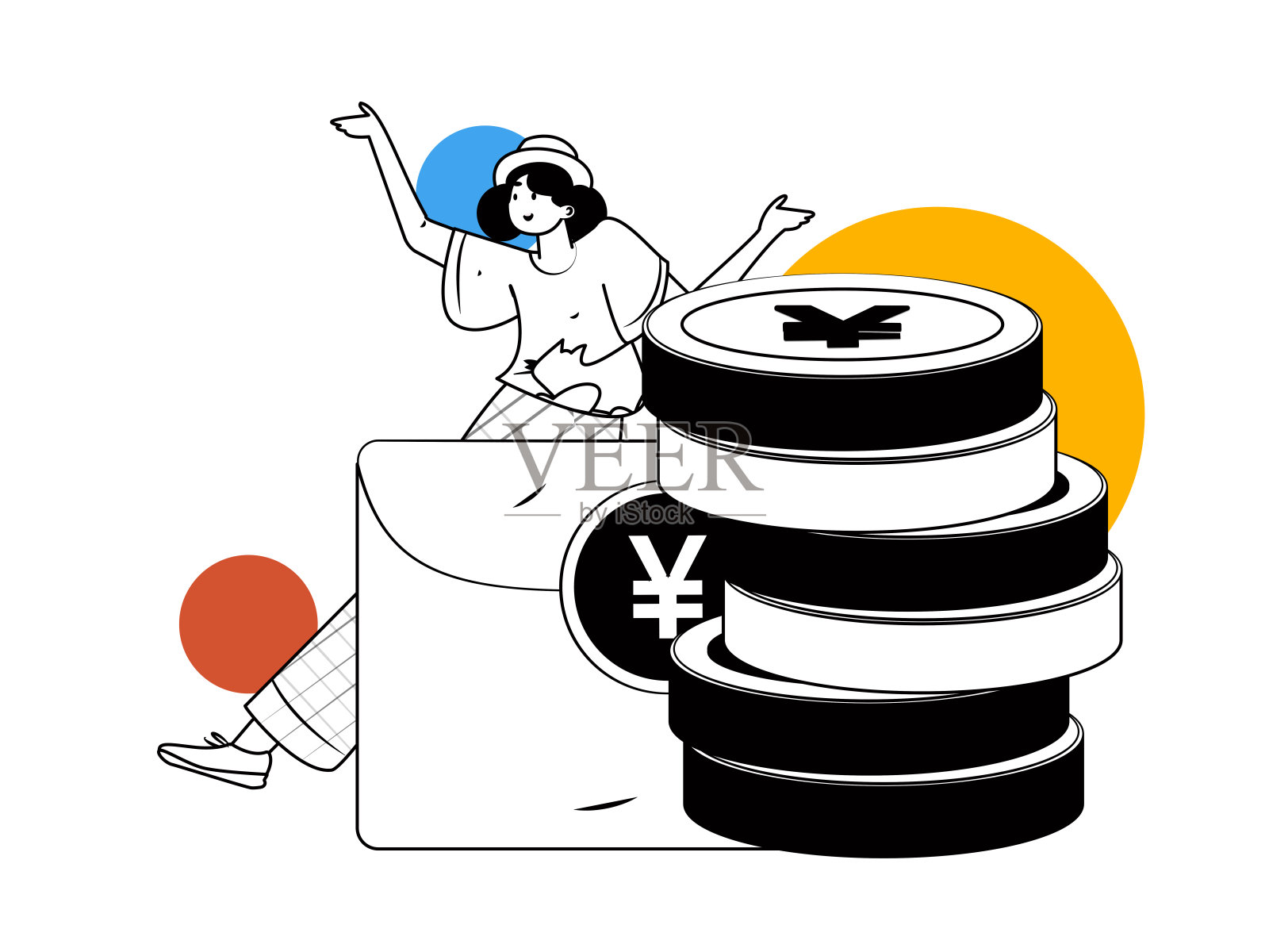 假日购物的人做电子商务网上购物平面矢量概念操作手绘插图插画图片素材