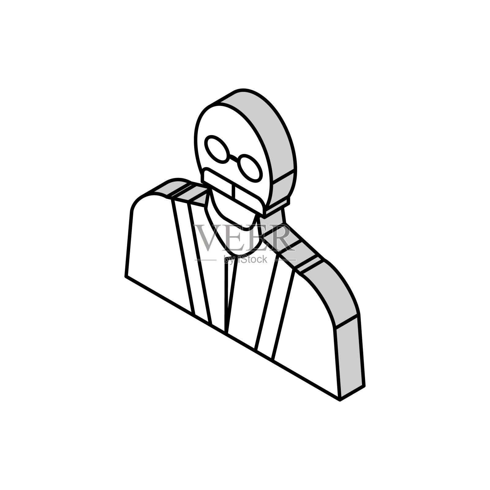 劳动教师等距图标矢量插图插画图片素材