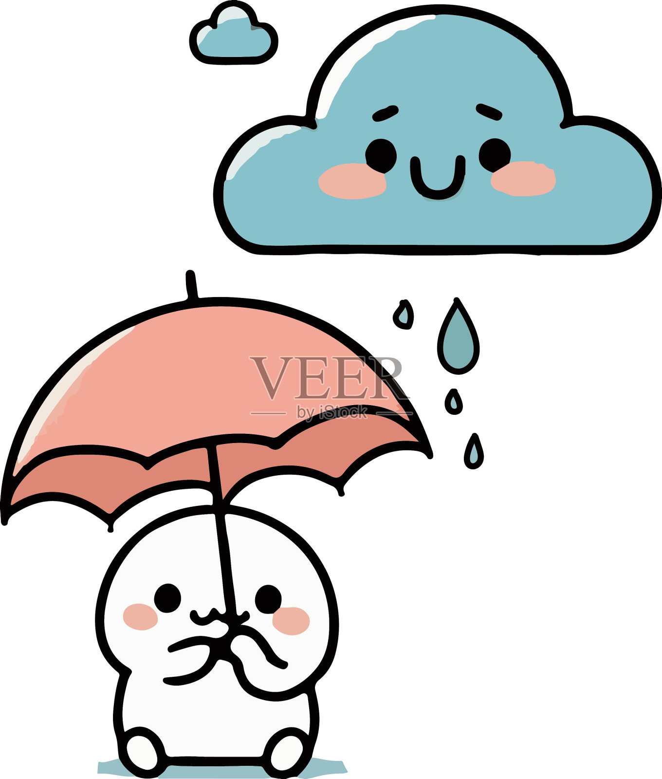 涂鸦云和雨的插图插画图片素材