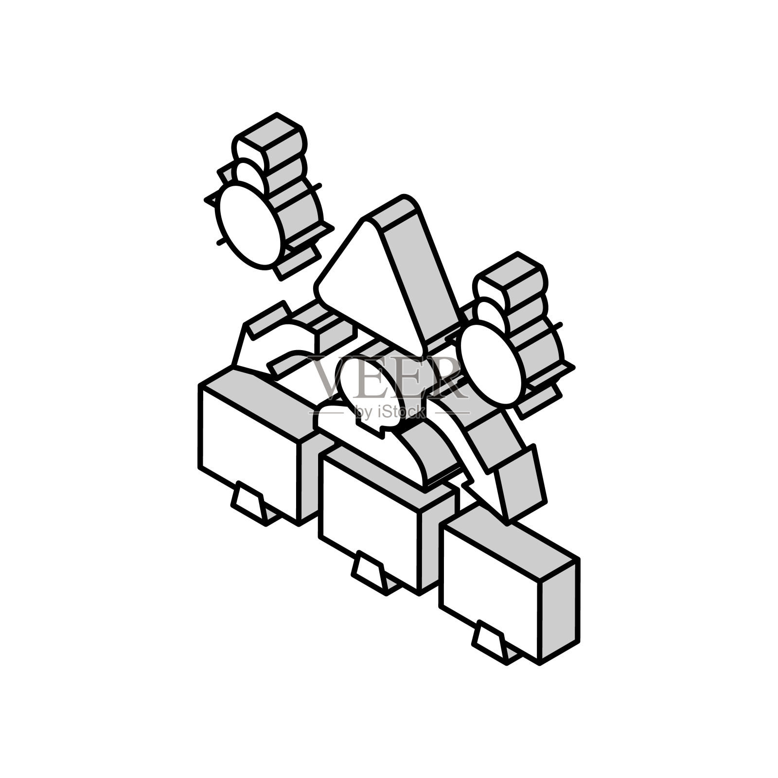 内部威胁等距图标矢量插图插画图片素材