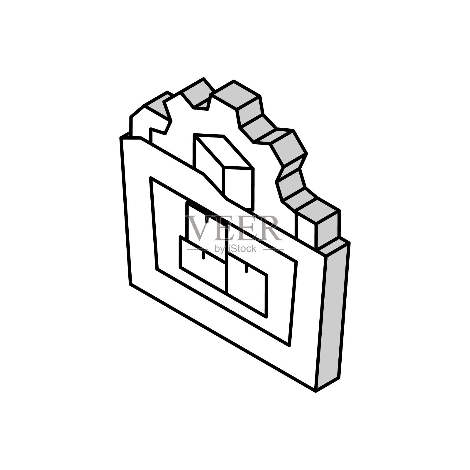 业务流程等距图标矢量插图的资源插画图片素材
