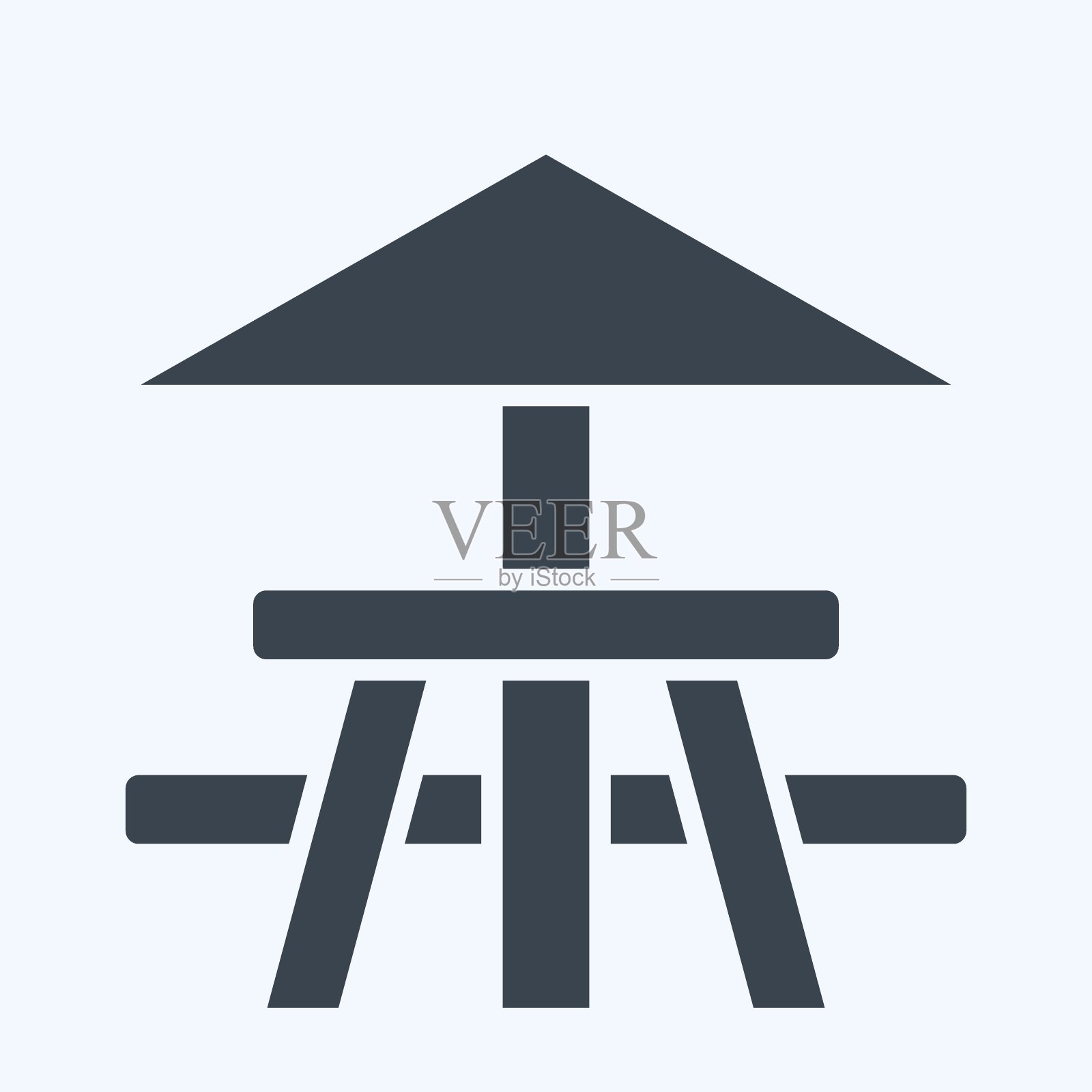 图标野餐桌。与野餐有关的符号。字形风格。简单的设计可编辑。简单的说明插画图片素材