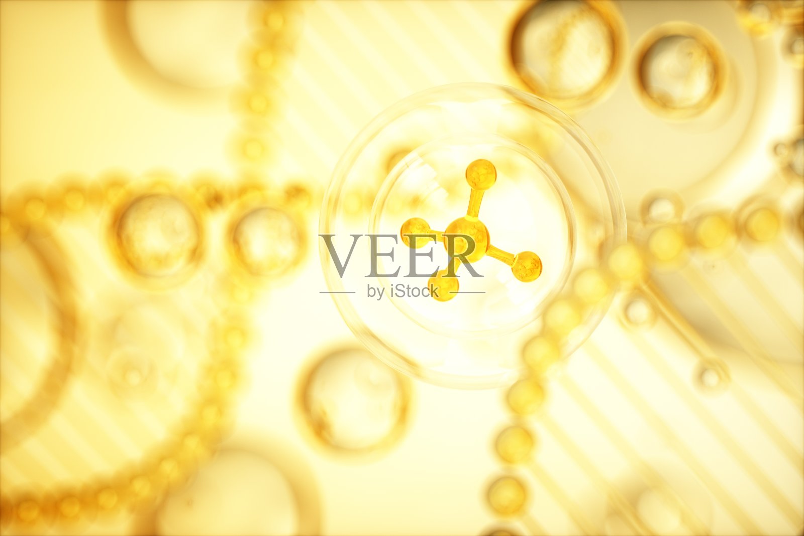 微观粒子和气泡的3D渲染照片摄影图片