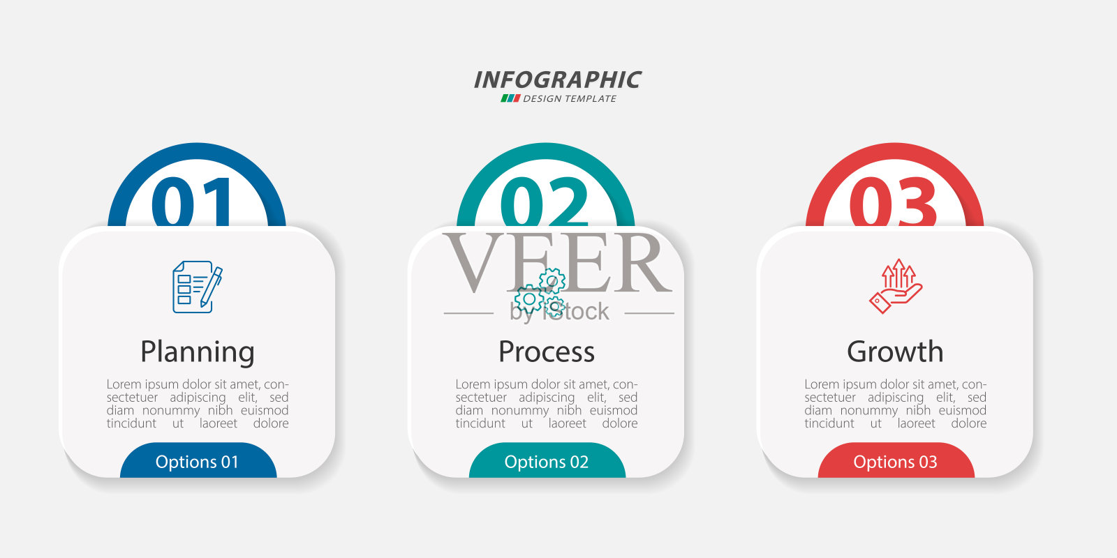 时间轴创作者信息图表模板。3步矢量插图。插画图片素材