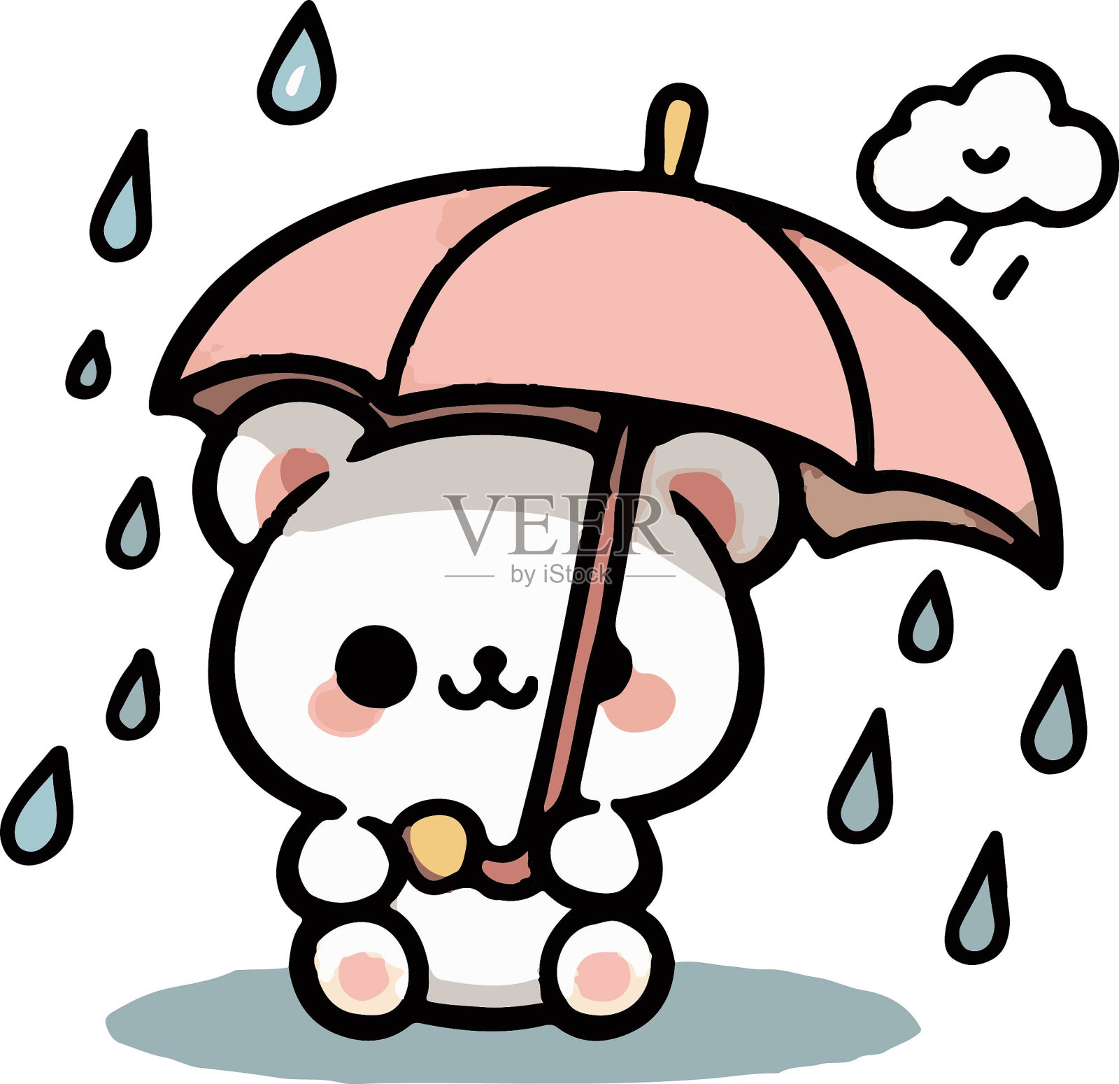 涂鸦云和雨的插图插画图片素材