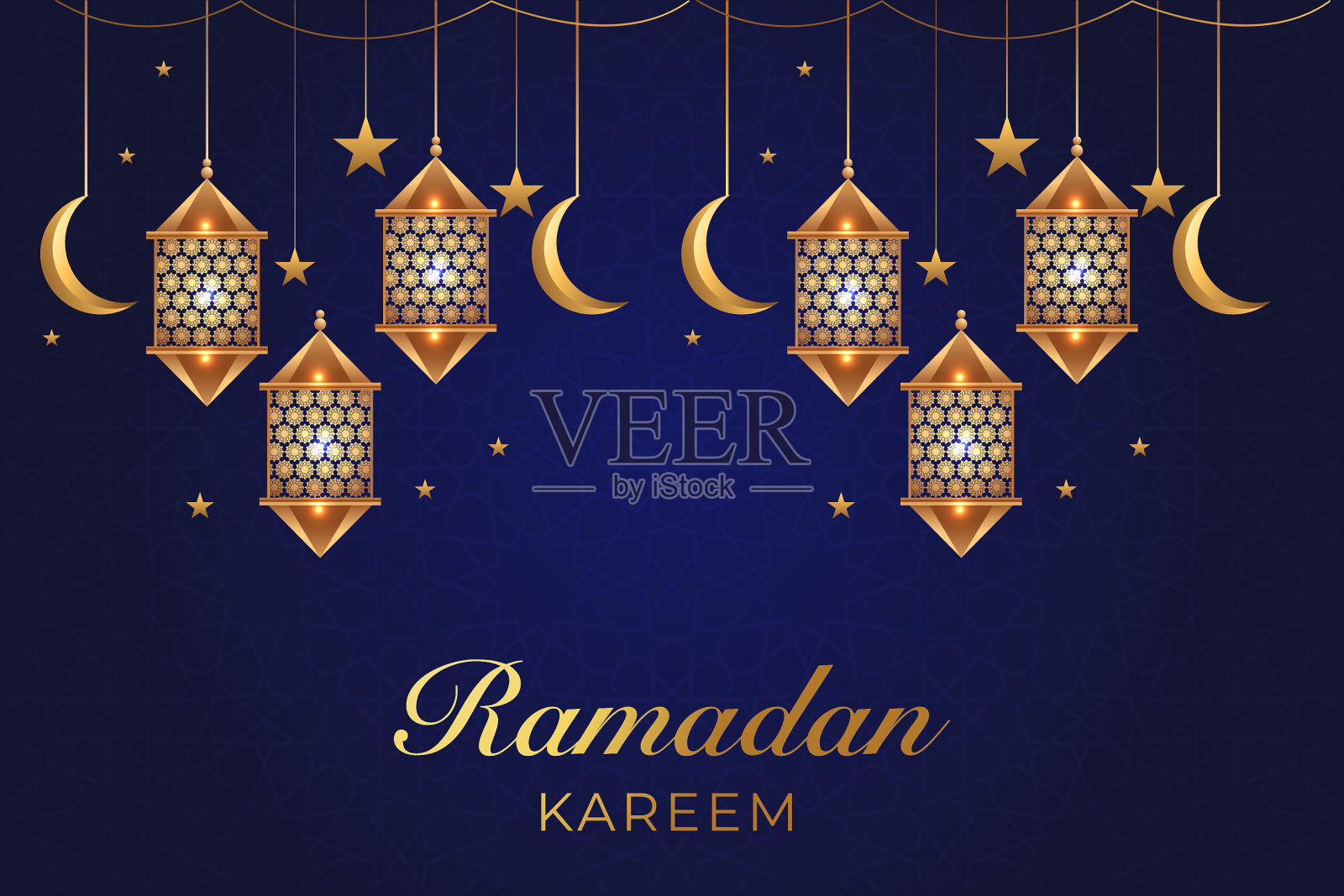 斋月、开斋节、伊斯兰教清真寺新年背景贺卡插画图片素材