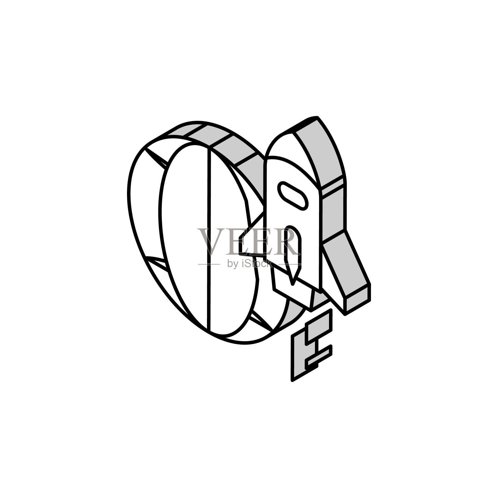 火箭在其他星球上飞行，空间运输等距图标矢量插图插画图片素材