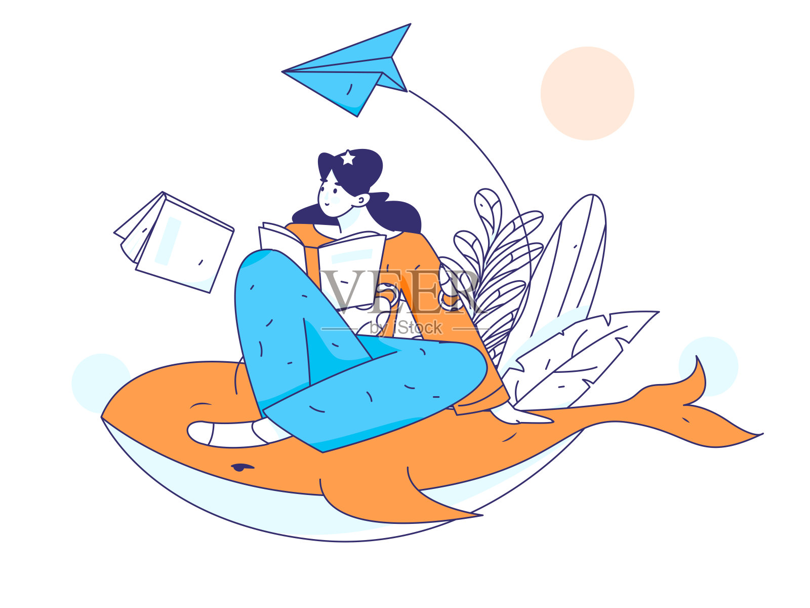 文字阅读静静地矢量概念操作手绘插图插画图片素材