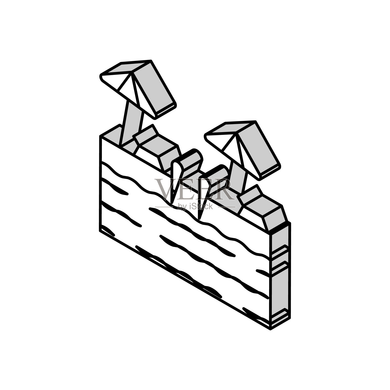 池休息等距图标矢量插图插画图片素材