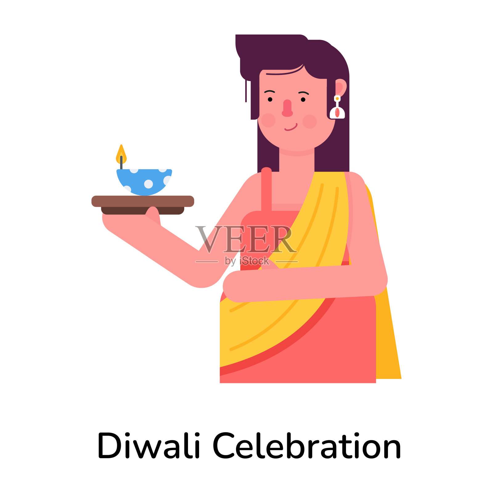 排灯节庆祝插画图片素材