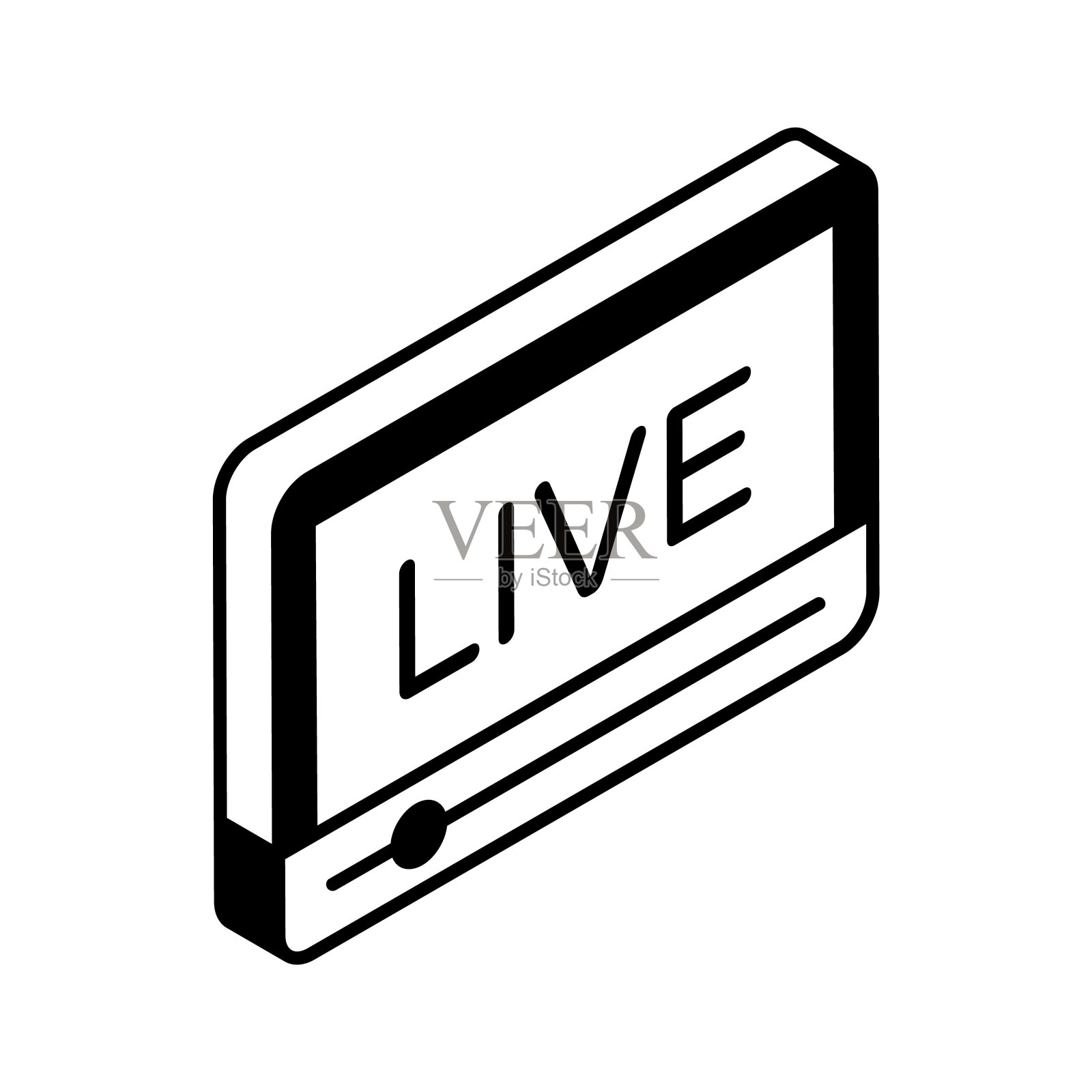 设计精美的直播等距矢量设计。插画图片素材