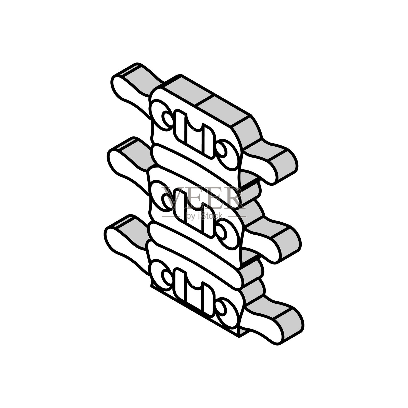 脊柱融合等距图标矢量插图插画图片素材