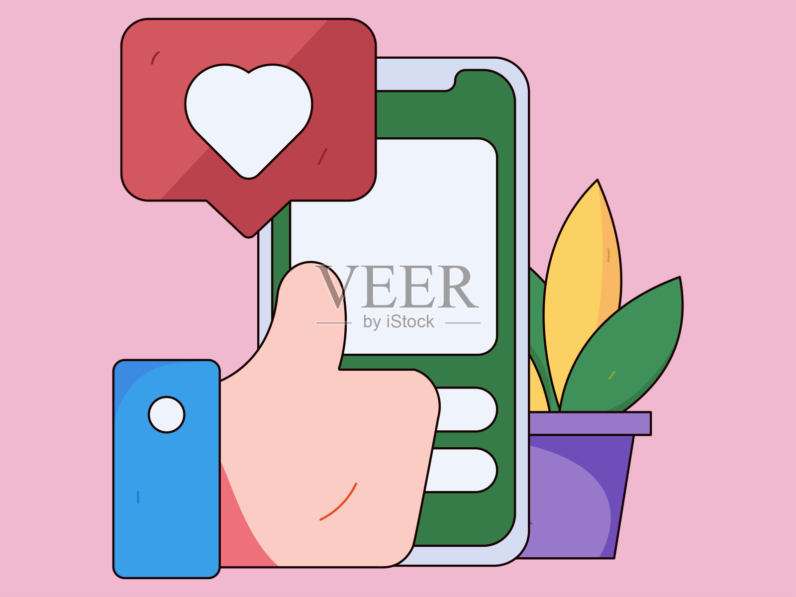 社交媒体评论扁平人矢量概念插图插画图片素材