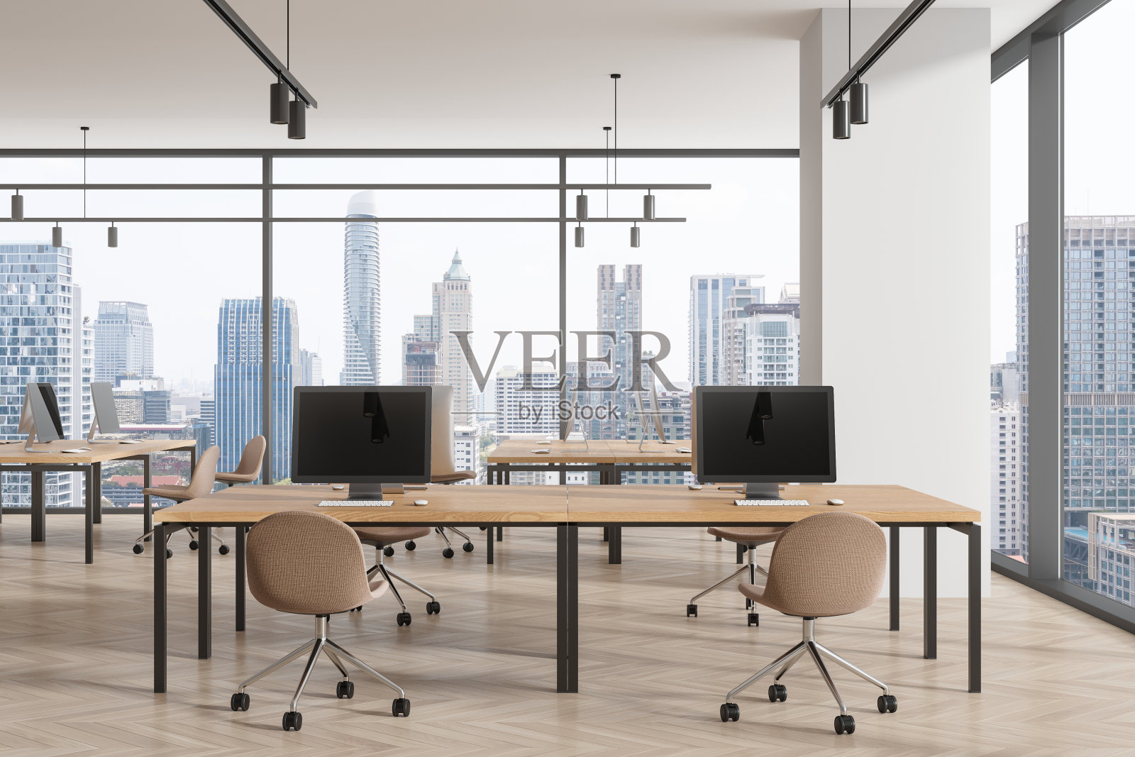 全景开放空间办公室内部照片摄影图片