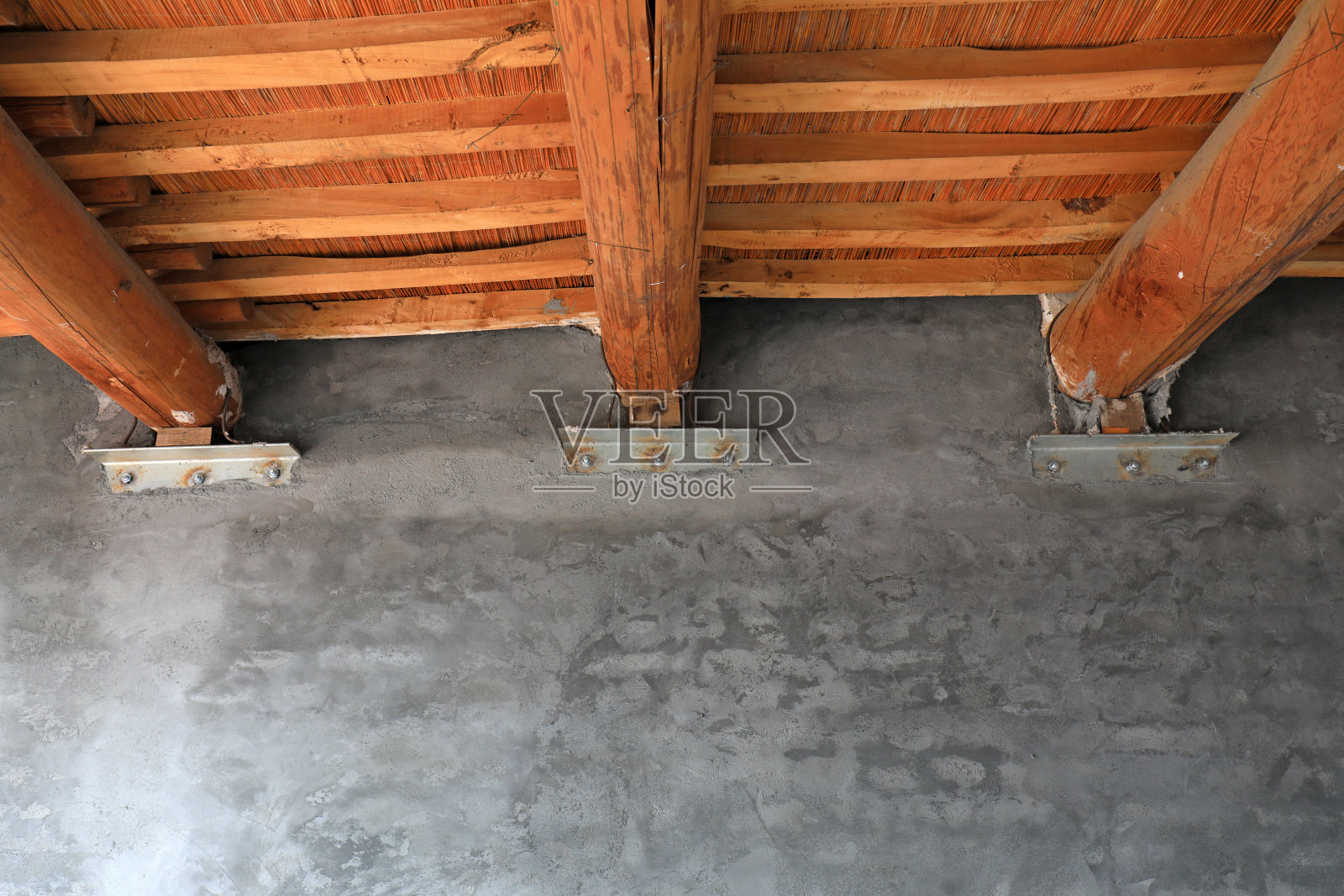 华北地震断裂带，建筑加固工程照片摄影图片