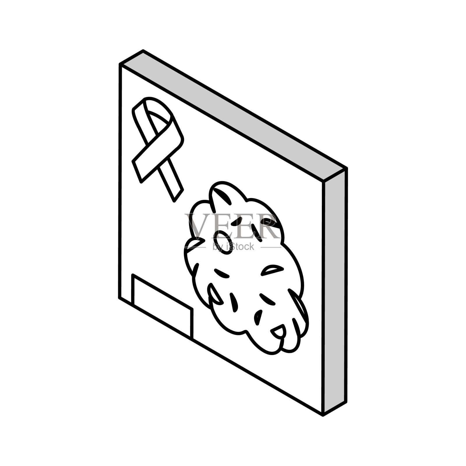 神经肿瘤学研究等距图标矢量插图插画图片素材