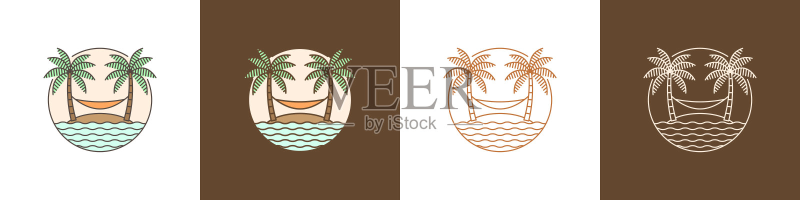 收集岛和吊床插图插画图片素材