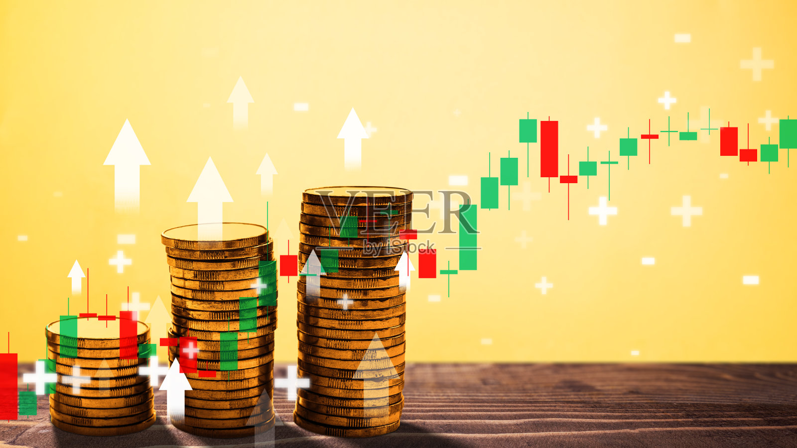 楼梯堆叠的金币与象征上升的通货膨胀图形箭头照片摄影图片