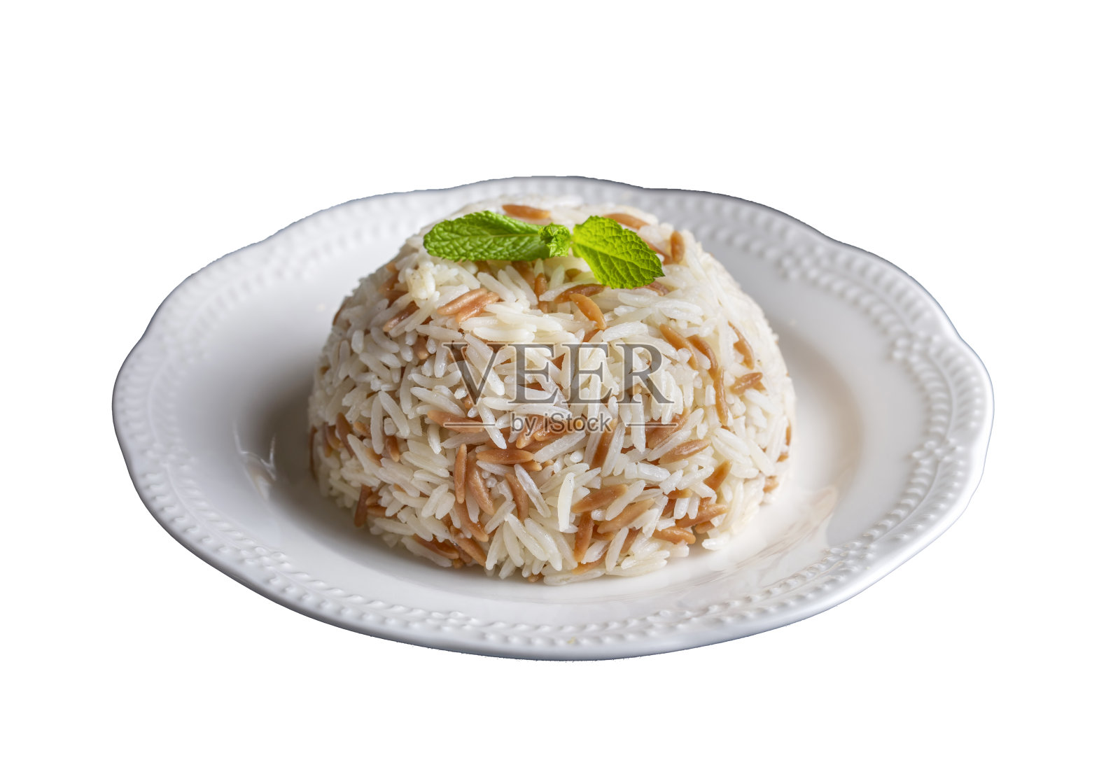 传统美味的土耳其美食;土耳其式饭饭(土耳其语名;Arpa sehriyeli piravi)照片摄影图片