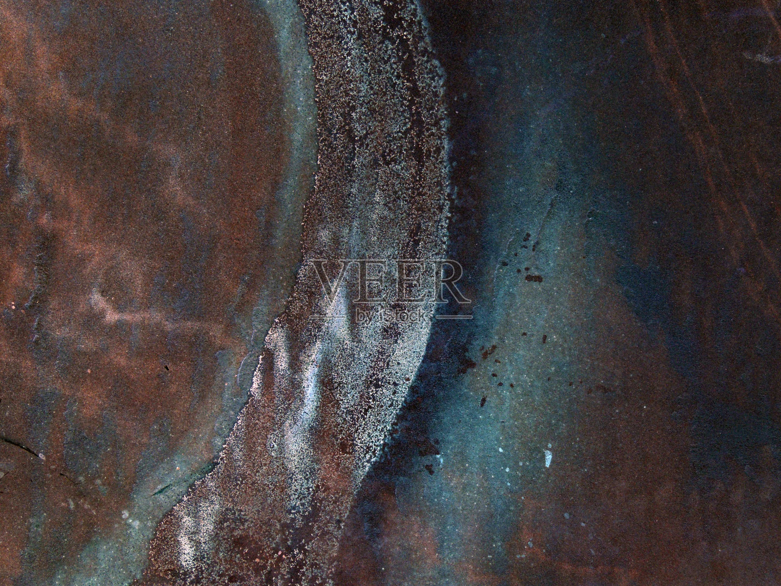 海洋纹理:深蓝色和铁锈抽象图案-股票照片照片摄影图片