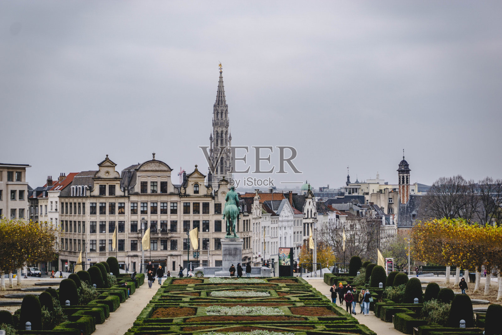 比利时布鲁塞尔的老城景观照片摄影图片