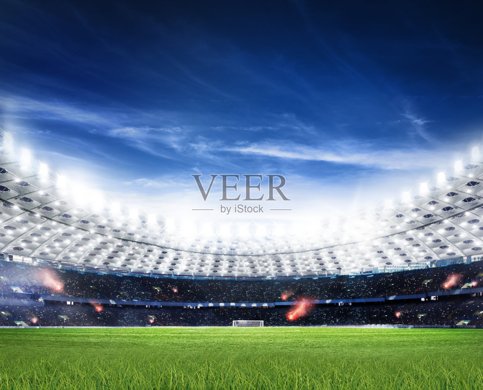 空荡荡的足球场照片摄影图片