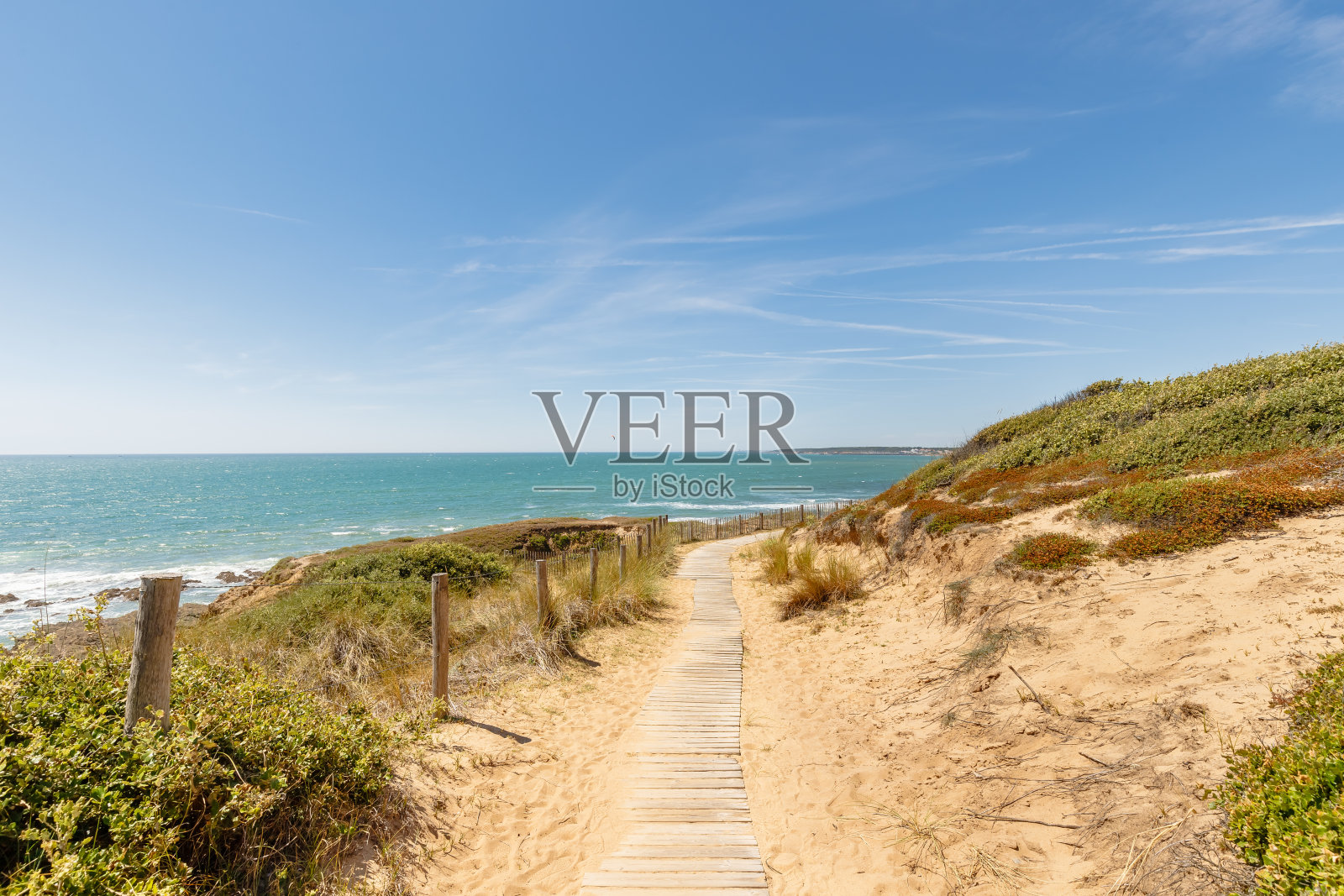 皮埃尔角海滩的景色，滨海海湾，法国照片摄影图片