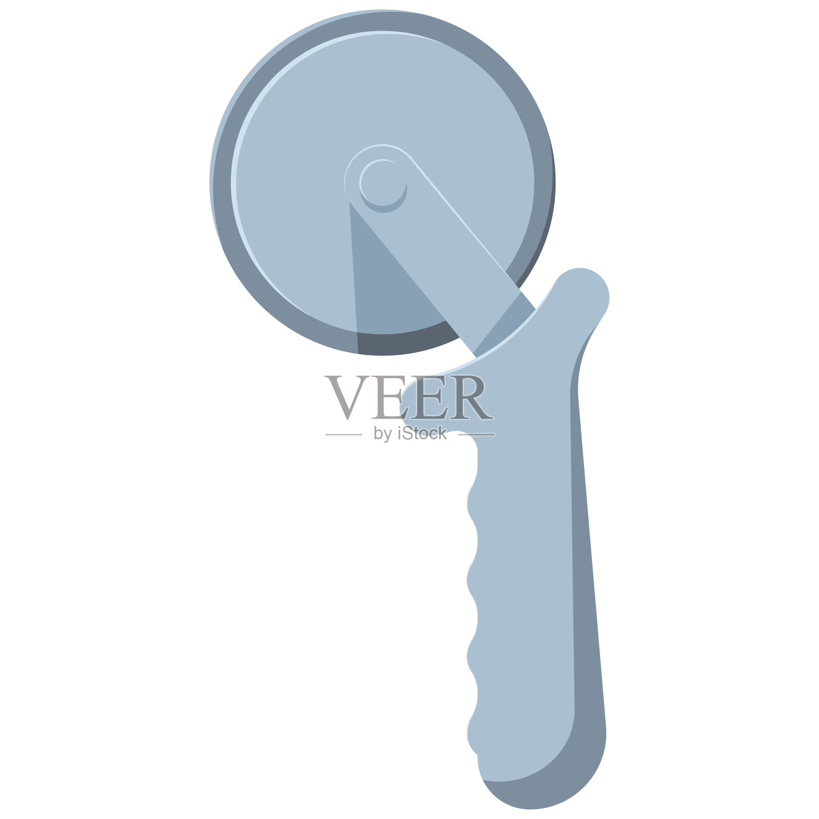 披萨刀具矢量卡通插图孤立在一个白色的背景。插画图片素材