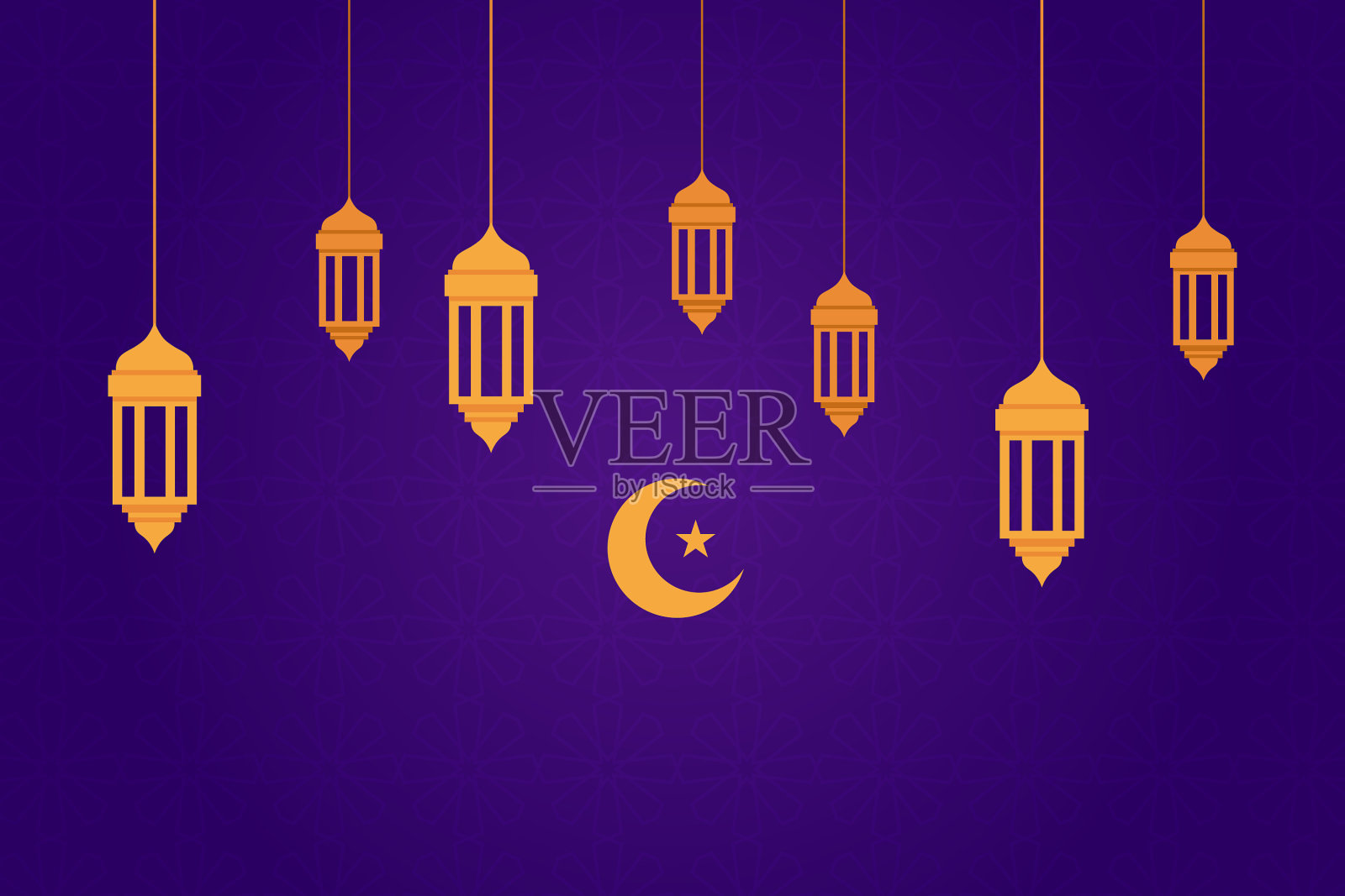 豪华开斋节、斋月节日装饰贺卡插画图片素材