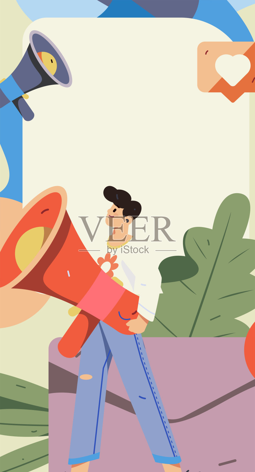 通知公告矢量创意平面手绘插图插画图片素材