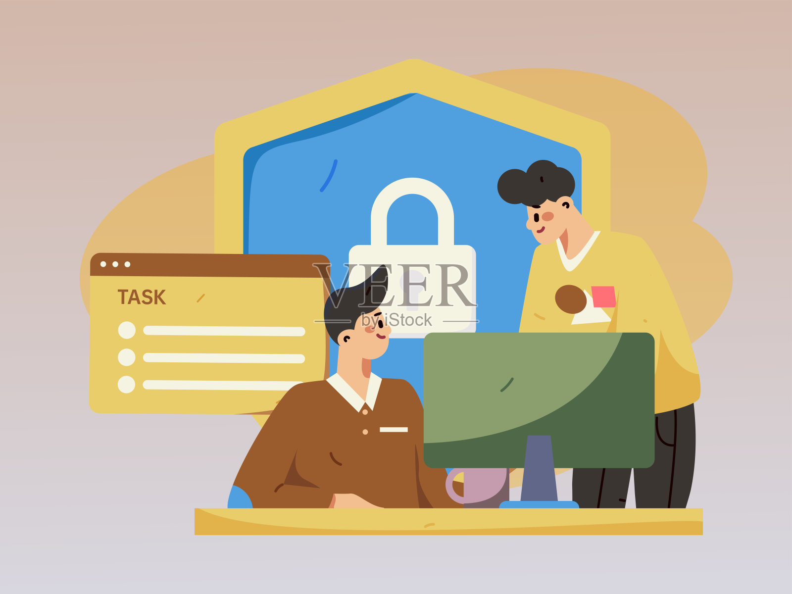 业务网络安全特性平面矢量概念操作手绘插图插画图片素材