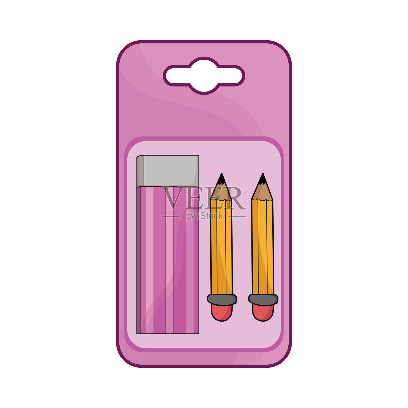 铅笔和橡皮插画图片素材