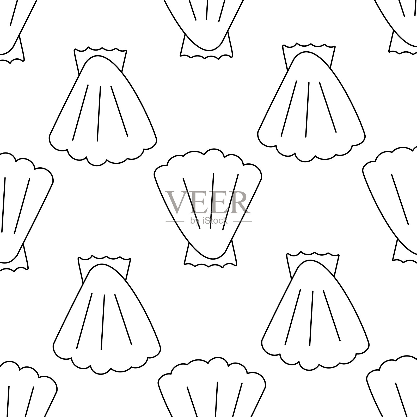 贝壳、软体动物、夏季纹动物、海产品插画图片素材