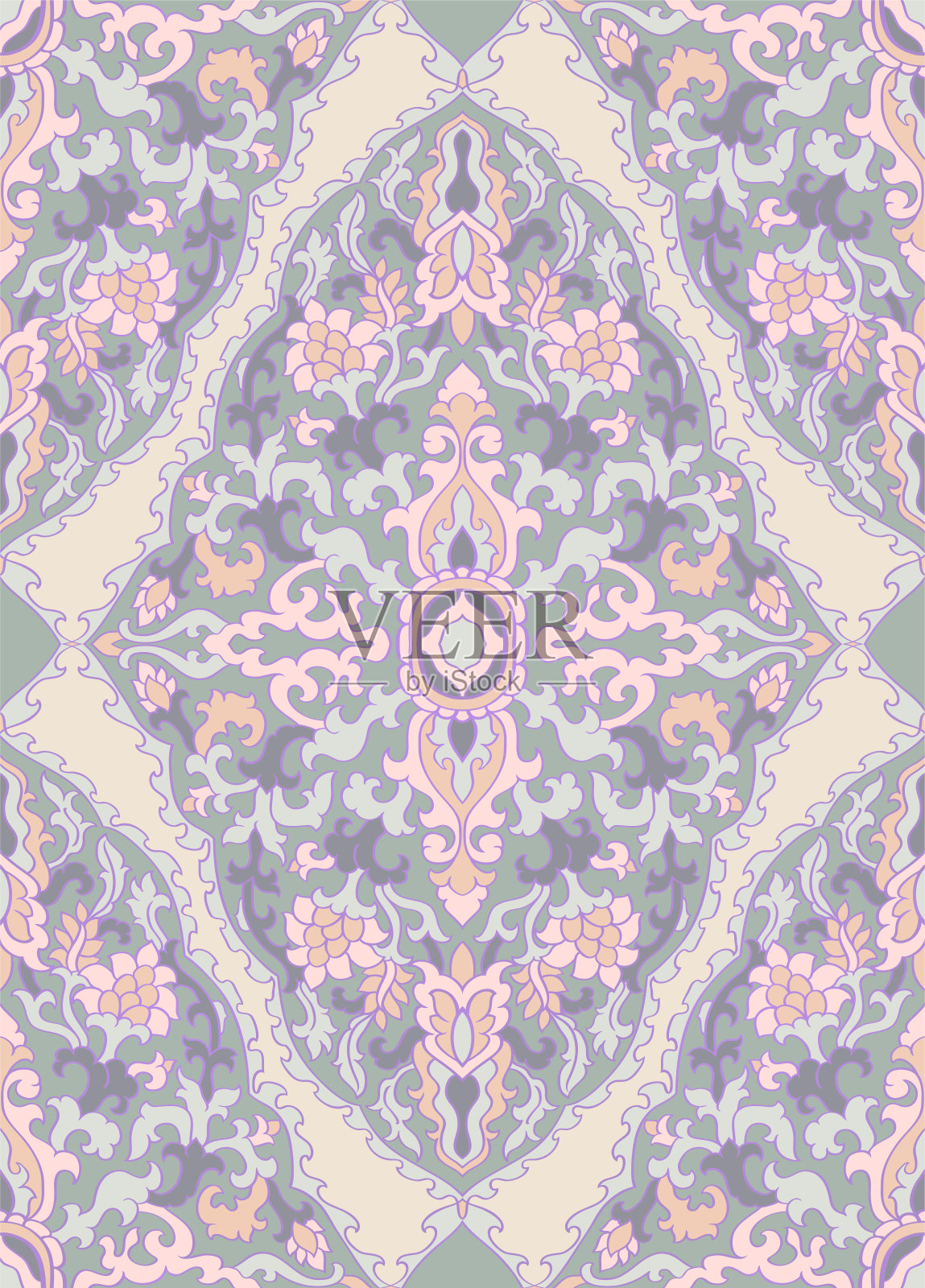 优雅的花朵装饰。插画图片素材