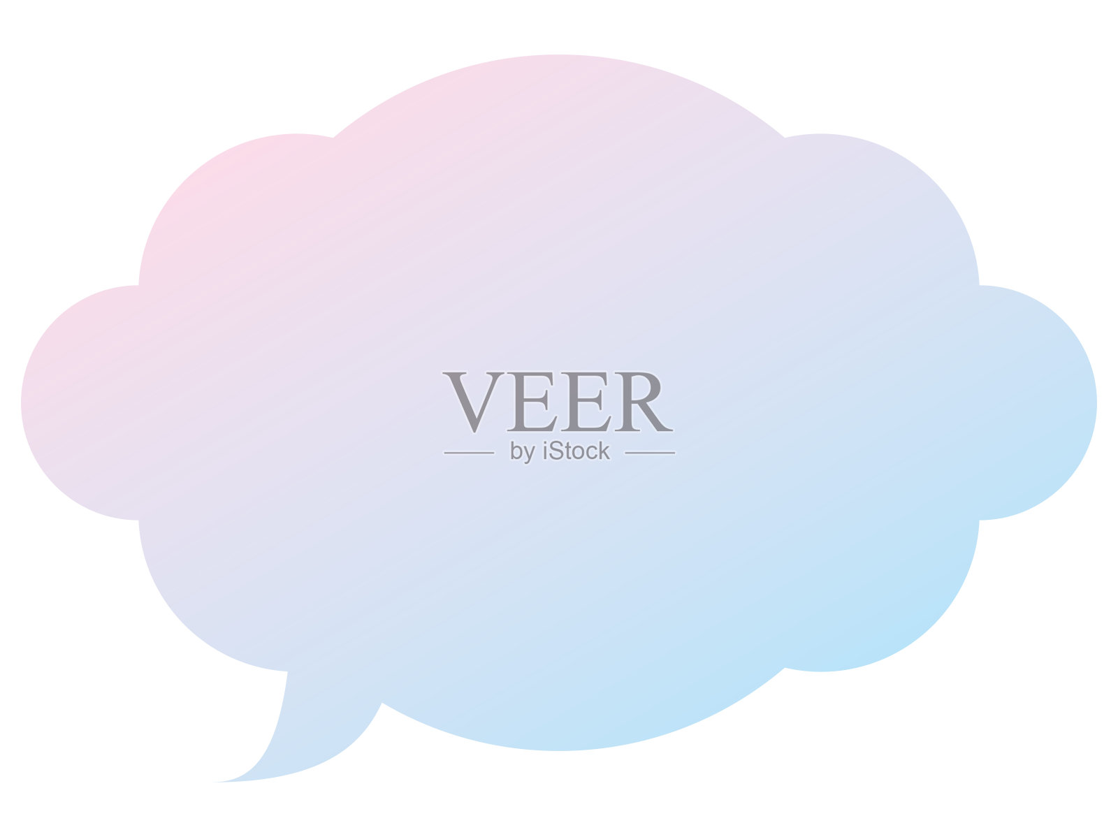 语音气泡23[粉彩两色渐变(粉色/浅蓝色)]插画图片素材