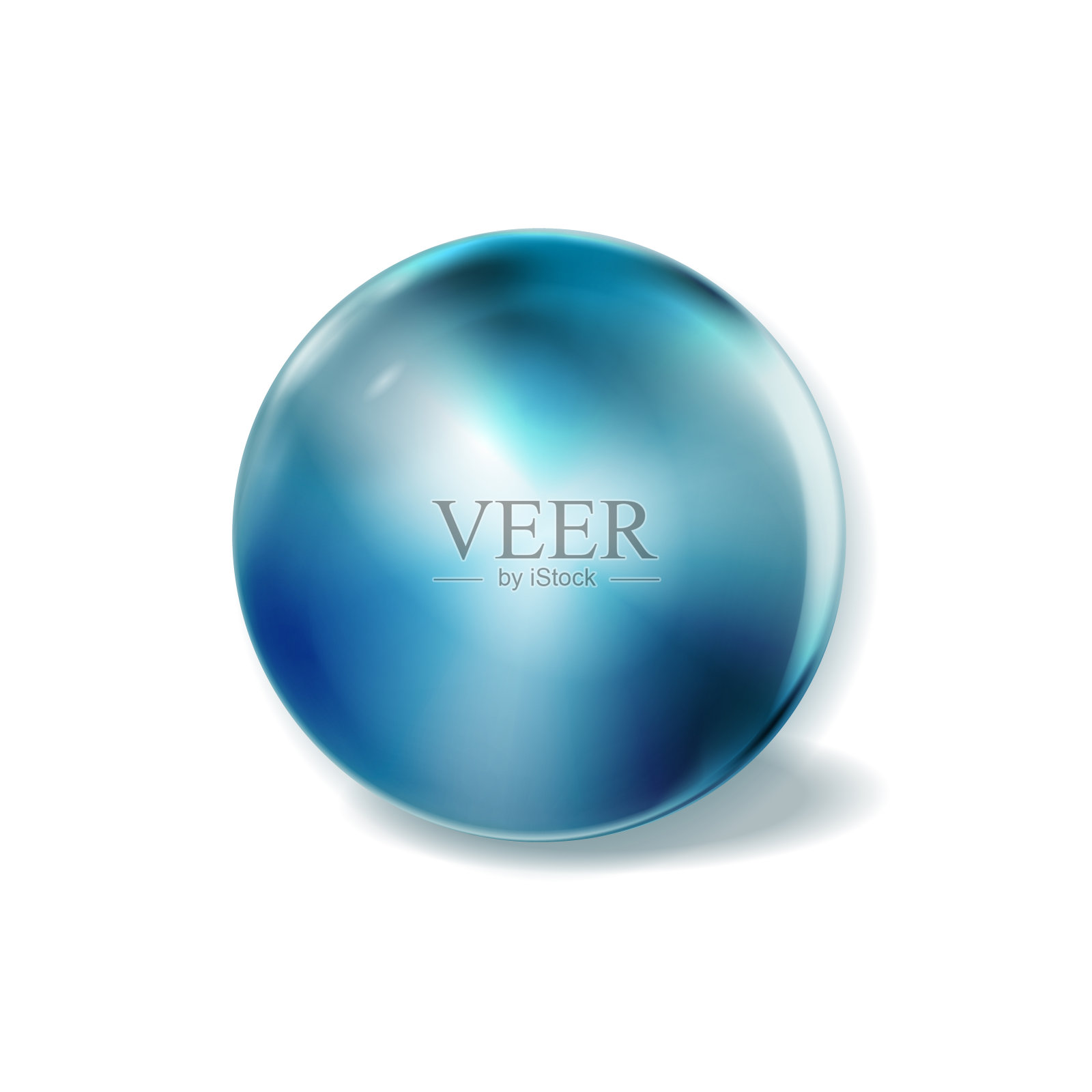 蓝色的球，球体，经典的蓝色。马特模拟干净的现实球，图标。形状简单孤立。插画图片素材