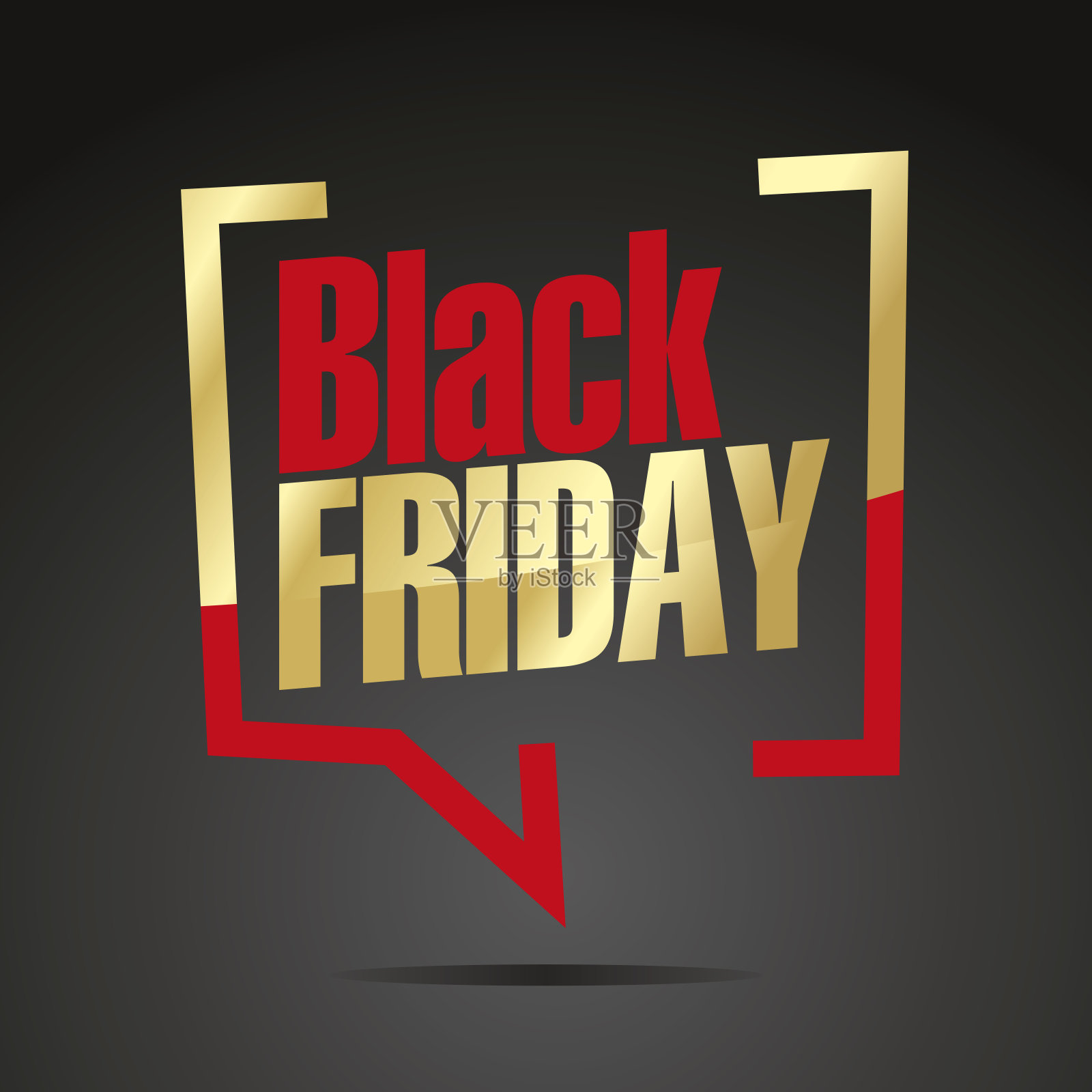 黑色星期五销售括号金红色黑色贴纸图标插画图片素材