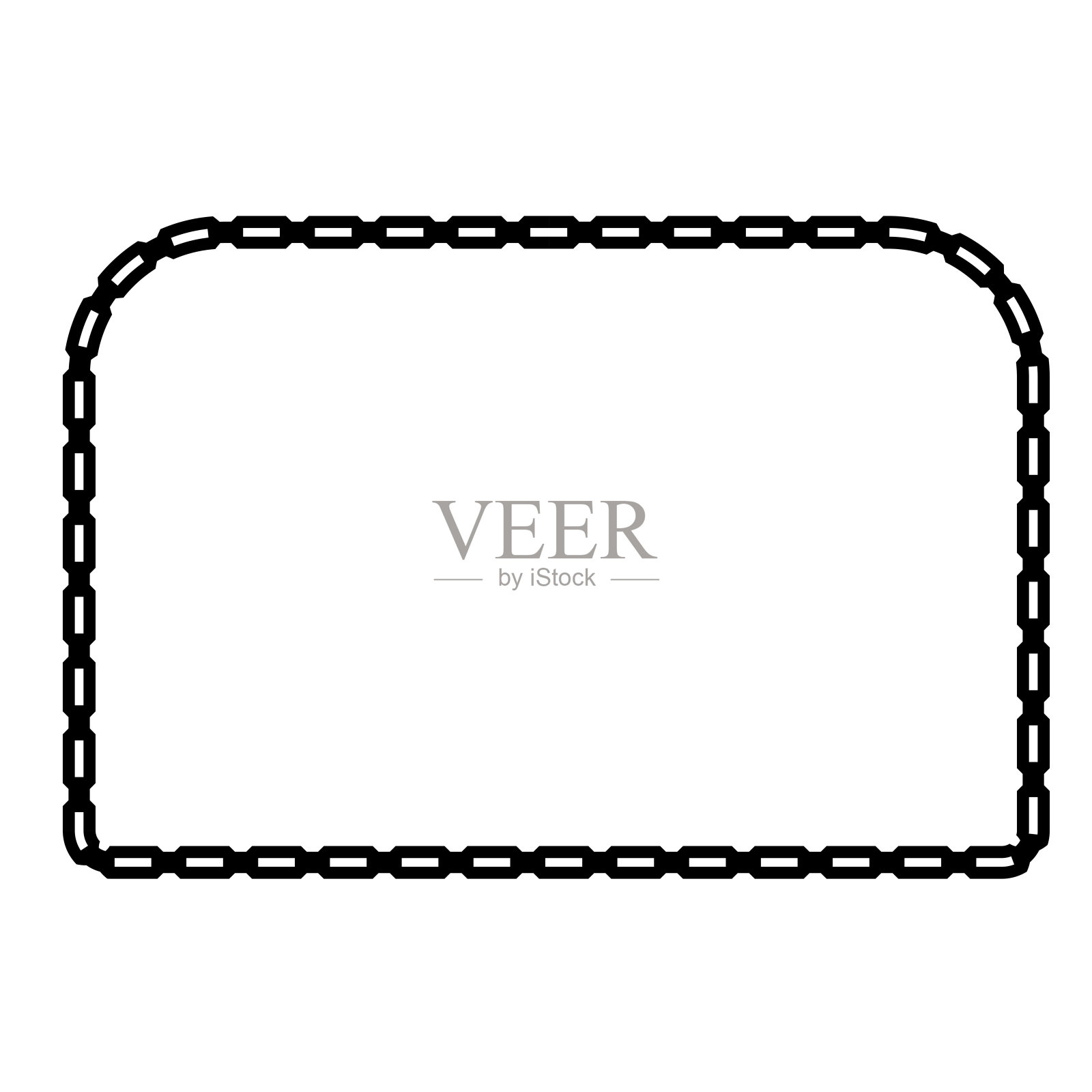 圆形同侧角矩形形状链框架链圆形框架链让设计纹理装饰复古框架轮廓黑色装饰标签框架横幅矢量复古徽章元素符号华丽的丝带边界白色孤立的背景插画图片素材