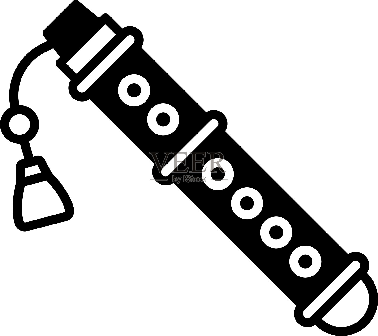 笛子音乐字形和线条矢量插图插画图片素材