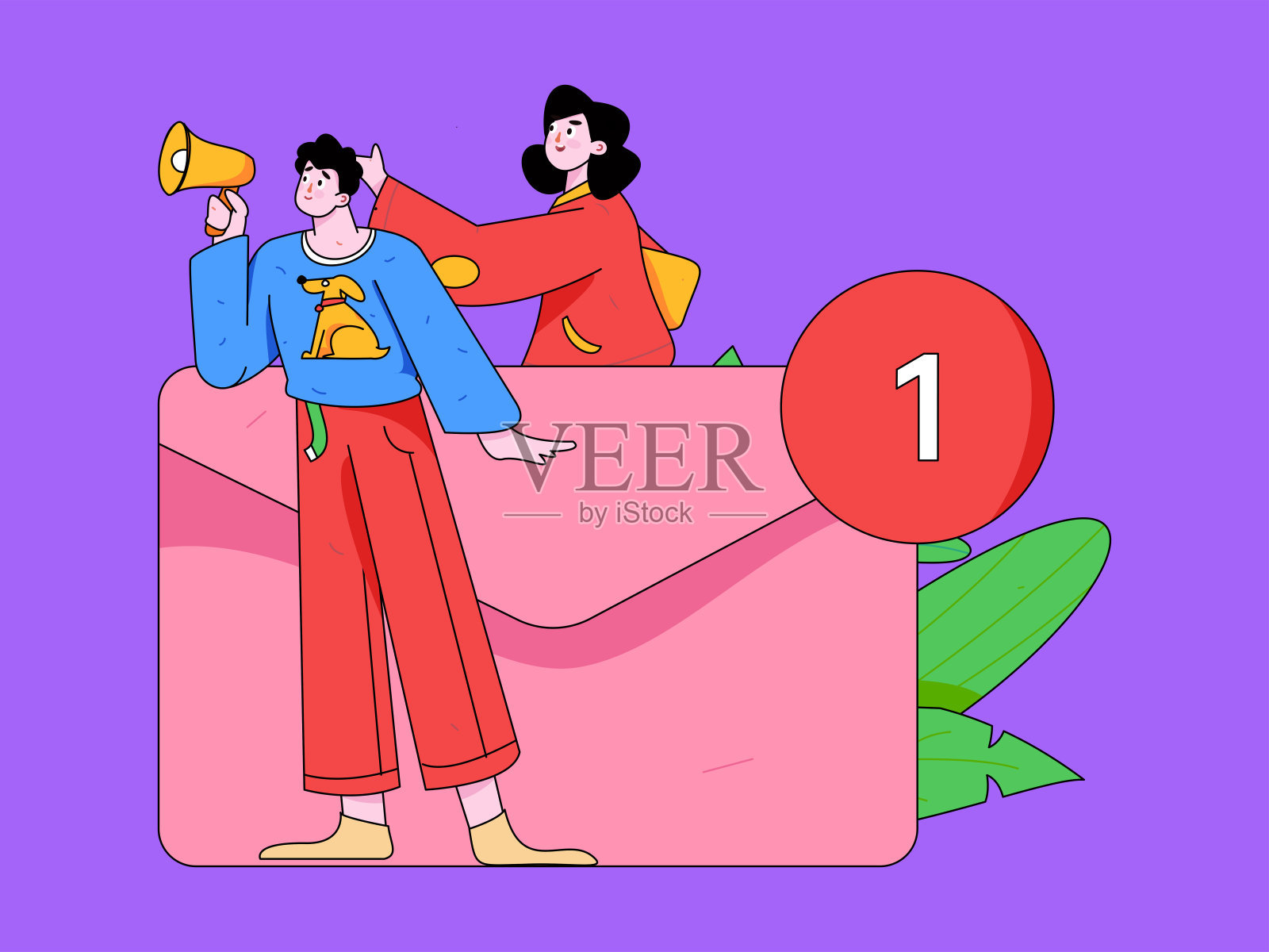 平面矢量插图的业务人员操作的工作场景插画图片素材