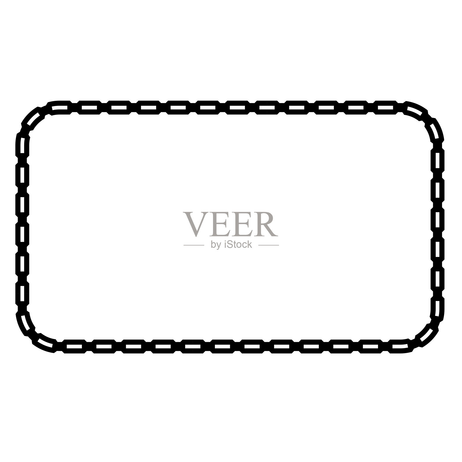 圆角矩形形状链框架链圆形框架链让设计纹理装饰复古框架轮廓黑色装饰标签框架横幅矢量复古徽章元素符号华丽的丝带边界白色孤立的背景插画图片素材